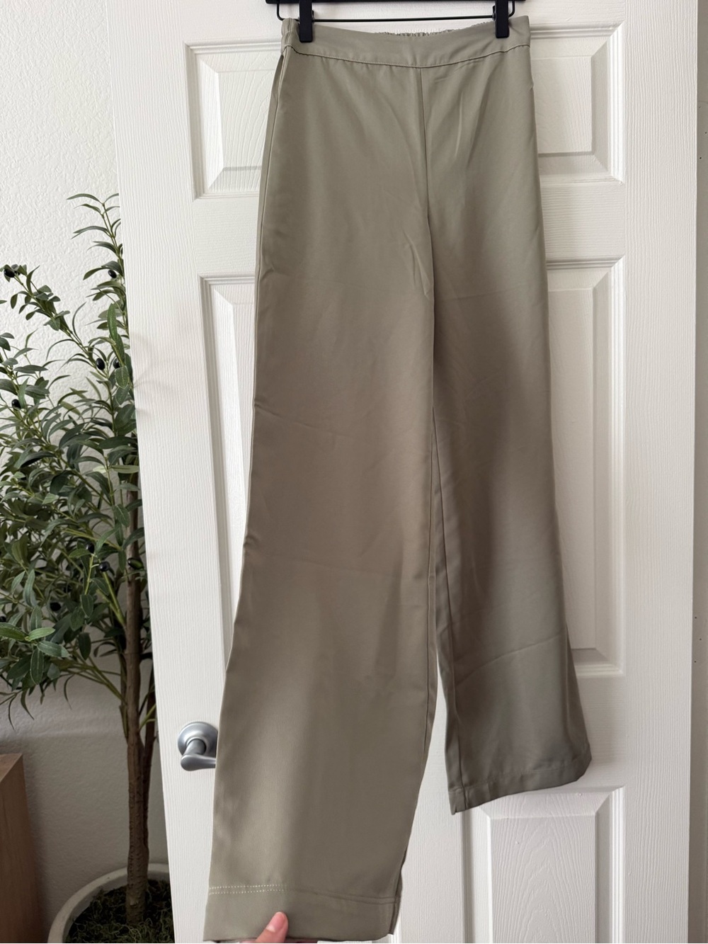 OAK + FORT Olive-Green Wide Leg Pants
